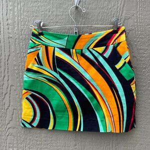 LOUDMOUTH‎ Golf SKORT Size 0 Swirls GONE WILD Stretch Tech Psychedelic Colorful